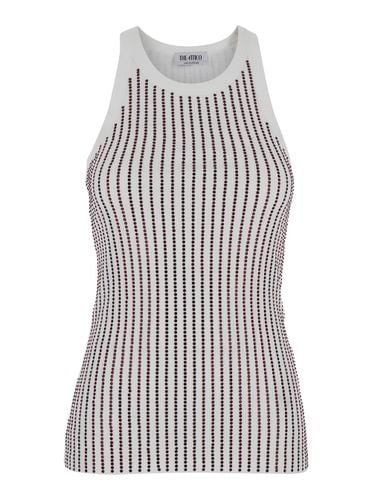 Tank Top With Multicolor Rhinestone In Jersey Woman - The Attico - Modalova