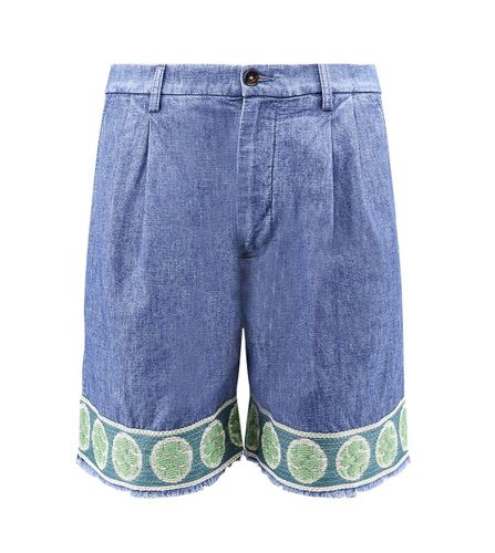 Frayed Edge Denim Bermuda Shorts - Valentino - Modalova