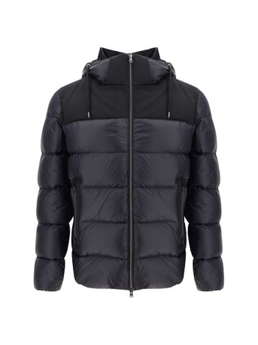 Hooded Drawstring Zipped Down Jacket - Herno - Modalova