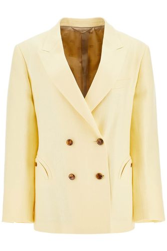 Light Yellow Linen Oversized Blazer - Blazé Milano - Modalova