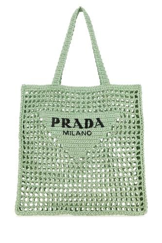 Mint Green Raffia Shopping Bag - Prada - Modalova