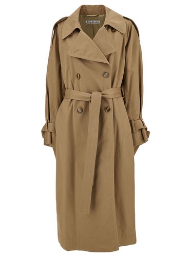 Doublebreasted Trench Coat With Matching Belt In Stretch Cotton Woman - Acne Studios - Modalova