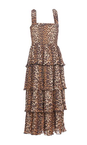 Ganni Leopard Print Midi Dress - Ganni - Modalova