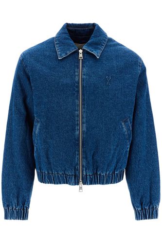 Denim Bomber Jacket For - Ami Alexandre Mattiussi - Modalova