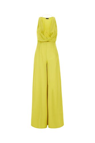 Acid Green Acetate Blend Jumpsuit - Elisabetta Franchi - Modalova