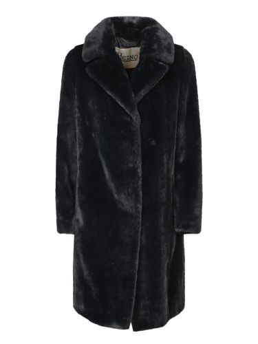 Herno Black Soft Fur Coat - Herno - Modalova