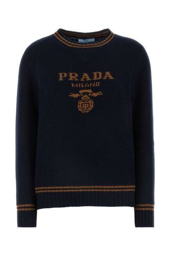 Midnight Blue Virgin Wool Blend Sweater - Prada - Modalova