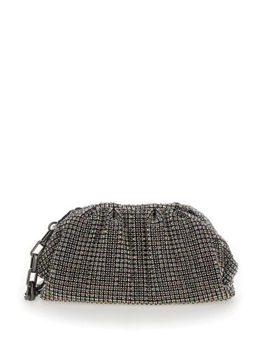 Clutch With Chain In Fabric With All-over Rhinestones Woman - self-portrait - Modalova