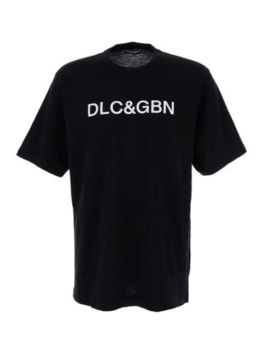 Crewneck T-shirt With Contrasting Logo In Cotton Man - Dolce & Gabbana - Modalova