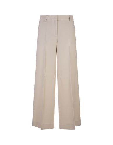 Beige Lyocell Wide-leg Trousers - Incotex - Modalova