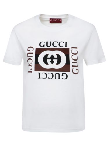 Gucci White Cotton Logo T-shirt - Gucci - Modalova