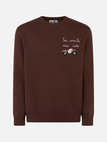 Man Crewneck Sweater With Sei Come La Mia Moto Embroidery - MC2 Saint Barth - Modalova