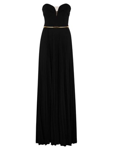 Pleated Belted Carpet Dress - Elisabetta Franchi - Modalova