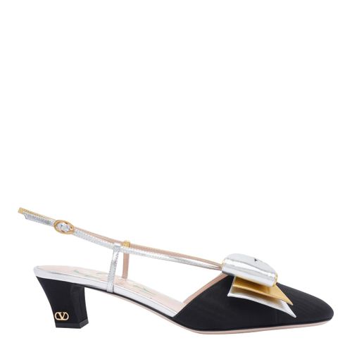 Slingback Decollete Bowow In Moire Tissue - Valentino Garavani - Modalova