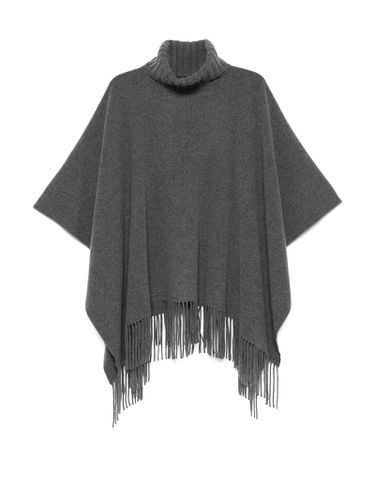 Grey Cape With Fringes - Fabiana Filippi - Modalova