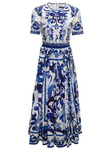 Majolica-printed Poplin Dress - Dolce & Gabbana - Modalova