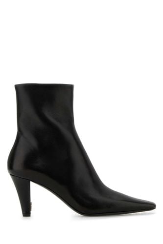 Black Leather Jill Ankle Boots - Saint Laurent - Modalova