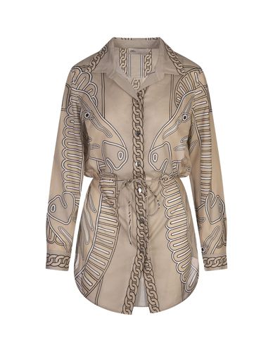 Khaki Zebra Scarf Cotton Brigitte Tunic - Tory Burch - Modalova