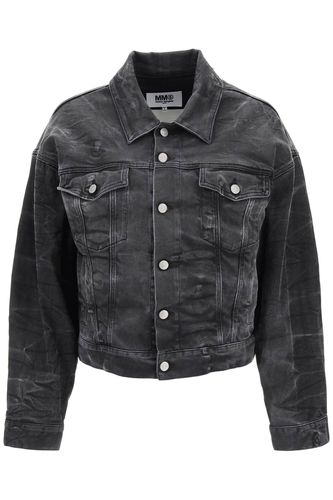 Crinkle-effect Denim Jacket - MM6 Maison Margiela - Modalova