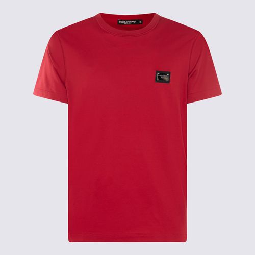 Dolce & Gabbana Red Cotton T-shirt - Dolce & Gabbana - Modalova
