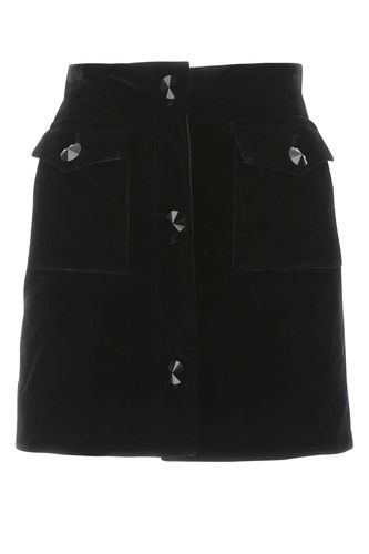 Black Chenille Mini Skirt - Alessandra Rich - Modalova
