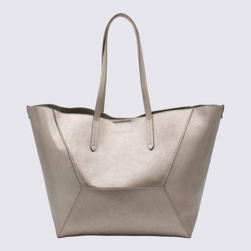 Grey Leather Top Handle Bag - Brunello Cucinelli - Modalova