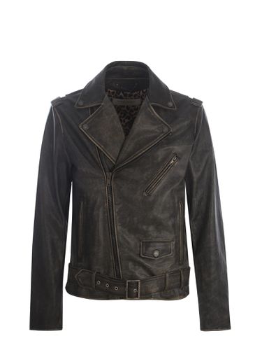 Biker Jacket Made With Distressed Treatment - Golden Goose - Modalova