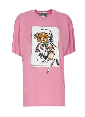 Moschino Drawn Teddy Bear T-shirt - Moschino - Modalova