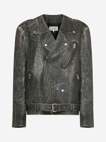 Leather Biker-style Jacket - MM6 Maison Margiela - Modalova