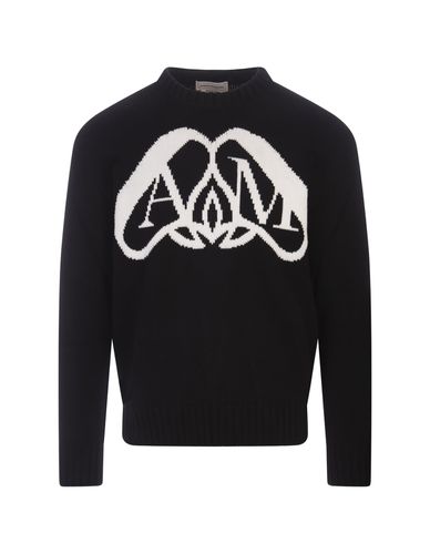 Seal Logo Sweater In And Ivory - Alexander McQueen - Modalova