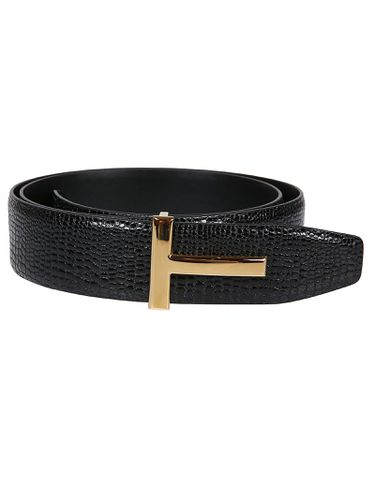 Printed Lizard Reversible T-buckle Belt - Tom Ford - Modalova