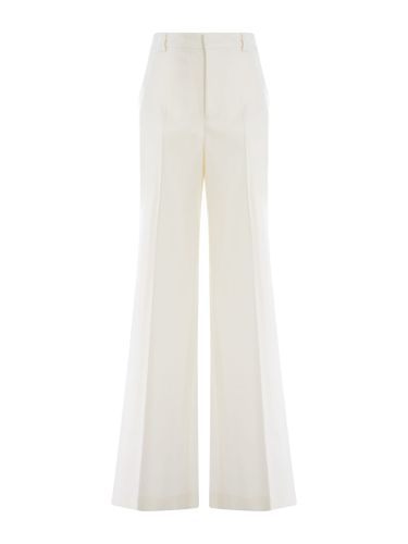 White Trousers In Viscose And Wool Stretch Gabardine - RED Valentino - Modalova