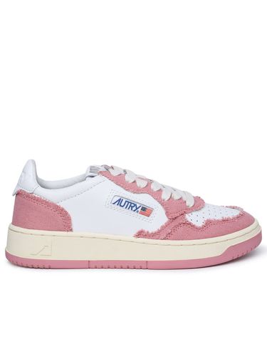 Medalist Pink Leather And Canvas Sneakers - Autry - Modalova