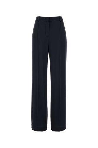 Navy Satin Wide-leg Pant - Alberta Ferretti - Modalova