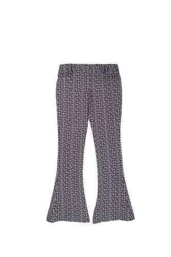 Bicolor Jacquard Wool Bootcut Pants - Balmain - Modalova