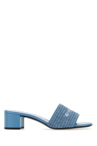 Givenchy Denim Blue Raffia 4g Mules - Givenchy - Modalova