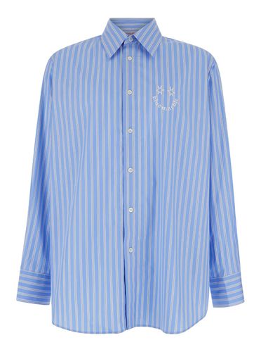 Light Blue Striped Shirt In Cotton Man - Bluemarble - Modalova