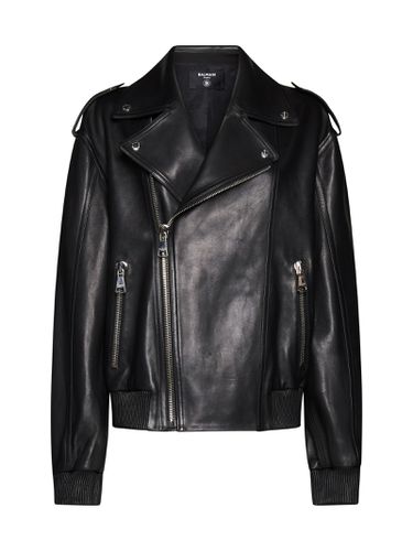 Balmain Leather Biker Jacket - Balmain - Modalova