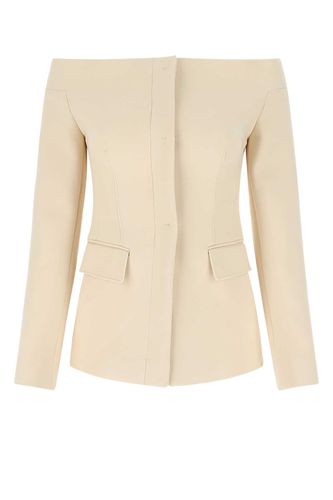 Sand Stretch Wool Blend Blazer - Ferragamo - Modalova