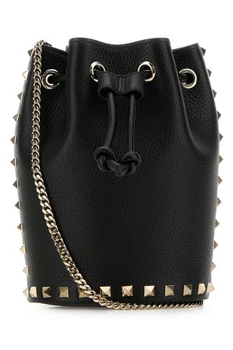 Black Leather Bucket Bag - Valentino Garavani - Modalova