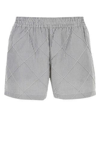 Embroidered Seersucker Swimming Shorts - Bottega Veneta - Modalova