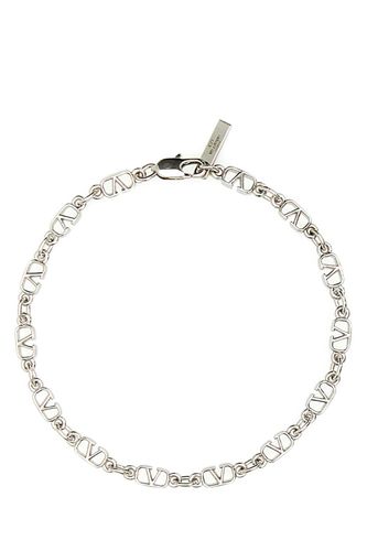 Silver Metal Vlogo Bracelet - Valentino Garavani - Modalova