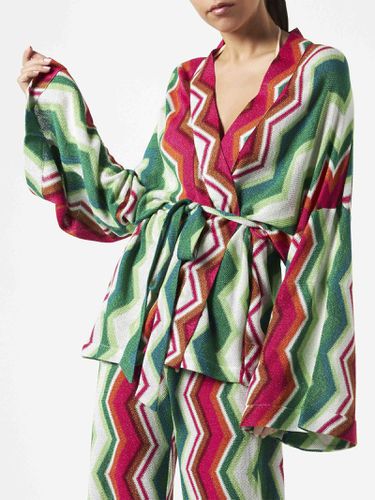 Chevron Knitted Kimono Cardigan - MC2 Saint Barth - Modalova
