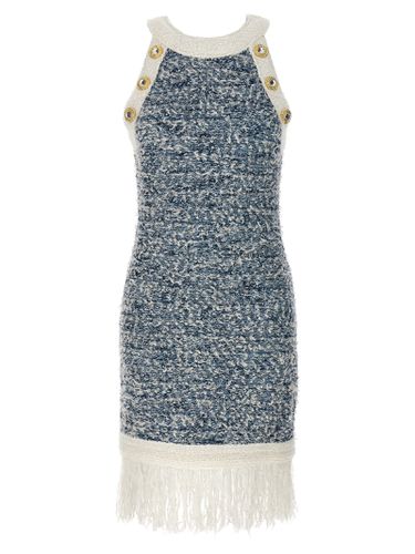 Balmain fringed Tweed Dress - Balmain - Modalova