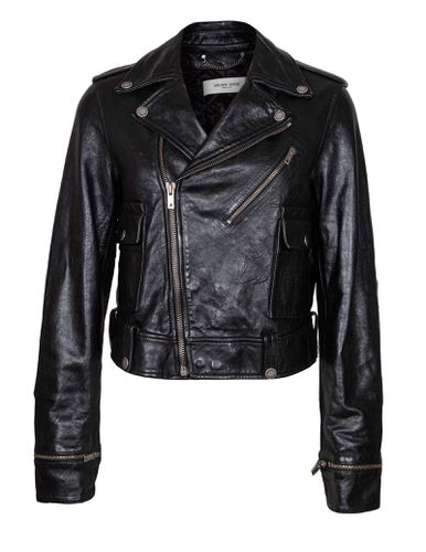 Leather Bike Jacket Color - Golden Goose - Modalova