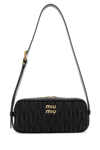 Black Nappa Leather Shoulder Bag - Miu Miu - Modalova
