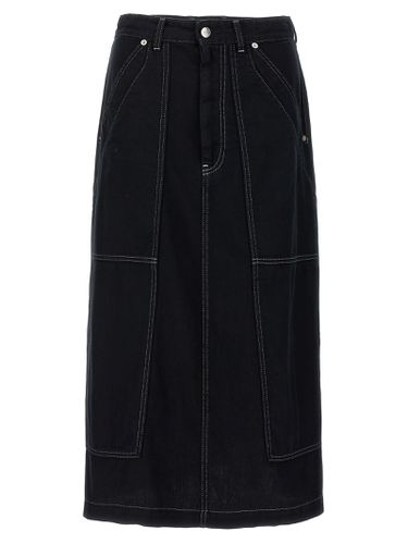 Lurex Stitching Midi Denim Skirt - MM6 Maison Margiela - Modalova