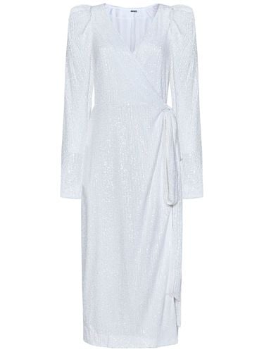 V-neck Sequined Midi Wrap Dress - Rotate by Birger Christensen - Modalova