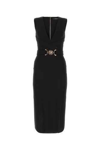 Versace Black Crepe Dress - Versace - Modalova