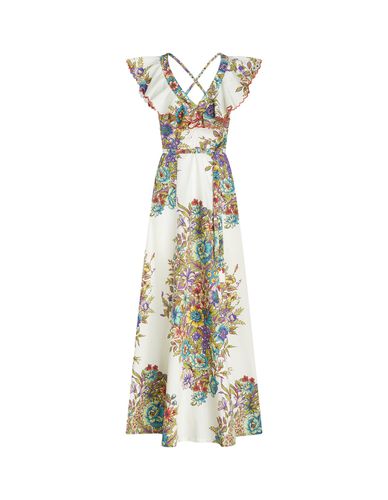Long Dress With Bouquet Print - Etro - Modalova